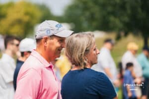 Spectators watch golfers during the Pinnacle Bank Championship, Saturday, August 9th, 2025, in Omaha, Nebraska. Photo by Nick Barajas.