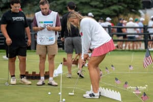Alexis Markowski putts during The Pinnacle Bank Championship on August 9th, 2025, in Omaha, Nebraska. Photo by Brandon Tiedemann.