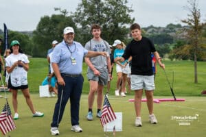 PGA caddie cheers during The Pinnacle Bank Championship on August 9th, 2025, in Omaha, Nebraska. Photo by Brandon Tiedemann.