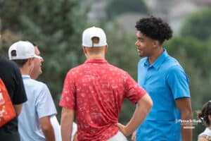 Jasen Green talks to fans during The Pinnacle Bank Championship on August 9th, 2025, in Omaha, Nebraska. Photo by Brandon Tiedemann.