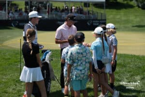 Golfer signs autographs during The Pinnacle Bank Championship on August 8th, 2025, in Omaha, Nebraska. Photo by Brandon Tiedemann.