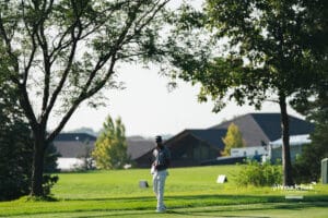 Rudy Sautron reviews his notes during the Pinnacle Bank Championship, Friday, August 8th, 2025, in Omaha, Nebraska. Photo by Nick Barajas.
