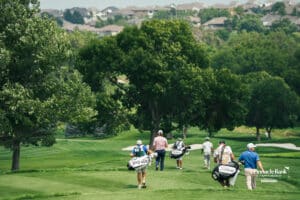Golfers head to their next shot during the Pinnacle Bank Championship golf tournament Thursday, August 7th, 2025, in Omaha, Nebraska. Photo by Nick Barajas.
