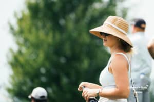 A fan watches the action during the Pinnacle Bank Championship golf tournament Thursday, August 7th, 2025, in Omaha, Nebraska. Photo by Nick Barajas.