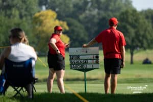 Volunteers hanging out during The Pinnacle Bank Championship on August, 8th, 2025 in Omaha Nebraska. Photo by Brandon Tiedemann.