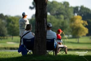 Golf fans watching the action during The Pinnacle Bank Championship on August, 7th, 2025 in Omaha Nebraska. Photo by Brandon Tiedemann.