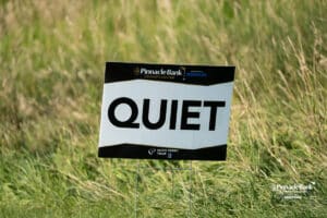 Quiet sign during The Pinnacle Bank Championship on August, 7th, 2025 in Omaha Nebraska. Photo by Brandon Tiedemann.