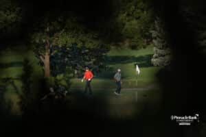 Golfers waiting to putt during The Pinnacle Bank Championship on August, 7th, 2025 in Omaha Nebraska. Photo by Brandon Tiedemann.