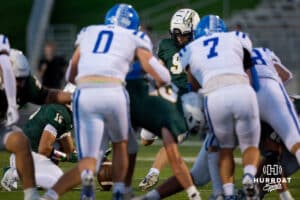 Gretna kicker Max Brewer (99) takes a shot at a fieldgoal during a High School Football game, Friday, September 26th, 2025, Gretna, Nebraska. Photo by Braden Cochran.