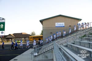 Bennington makes their way to the field for warmups during a High School Football game, Friday, September 26th, 2025, Gretna, Nebraska. Photo by Braden Cochran.