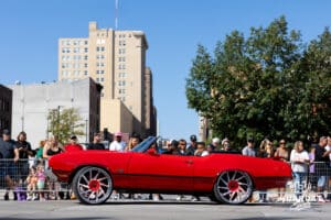 A lowrider moves down the route during the Terence "Bud" Crawford World Champion Victory Parade, Saturday, September 27, 2025, Omaha, Nebraska. Photo by Braden Cochran.
