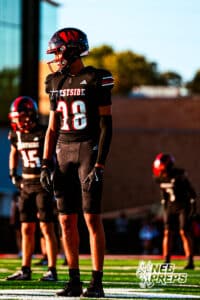 Westsides Bryson Williams (28) warming up during pregame before a high school football game VS Omaha Central on Friday, September 26 2025 in Omaha, Nebraska. Photo By Jack R. Stephens
