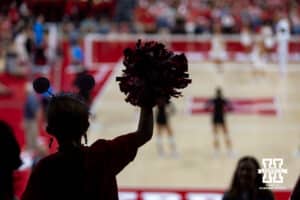 Nebraska Cornhuskers fan cheering on the Huskers against the Maryland Terrapins during a college volleyball match on Saturday, September 27, 2025, in Lincoln, Nebraska. Photo by John S. Peterson.