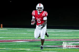 Nelsyn Wheeler runs freely during the Millard South football game vs Lincoln Southeast on September 25th, 2025 in Omaha, Nebraska. Photo by Drew Balus.