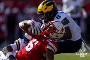 Nebraska Cornhusker Dane Key (6) runs with the ball against the Michigan Wolverines during a college football game on Saturday, September 20, 2025, in Lincoln, Nebraska. Photo by John S. Peterson.