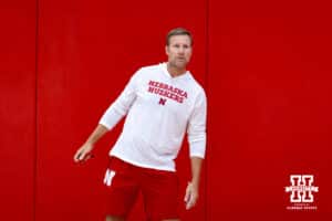 Nebraska Cornhusker head coach Fred Hoiberg watches a shot during basketball practice on Tuesday, September 23, 2025, in Lincoln, Nebraska. Photo by John S. Peterson.