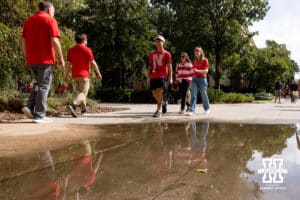 Husker fans walking around campus before Nebraska takes on Michigan during a college football game on Saturday, September 20, 2025, in Lincoln, Nebraska. Photo by John S. Peterson.