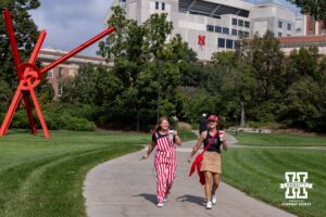 Students walking around campus before Nebraska takes on Michigan during a college football game on Saturday, September 20, 2025, in Lincoln, Nebraska. Photo by John S. Peterson.