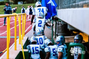 Boys Town is coming out of their locker room before a high school football game against Lincoln Lutheran on Thursday, September 18, 2025, in Lincoln, Nebraska. Photo By Jack Stephens.