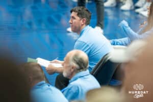 Creighton Bluejays head coach Brian Rosen during a volleyball match against Louisville on Friday, September 12th, 2025 in Omaha, Nebraska. Photo by Brandon Tiedemann.