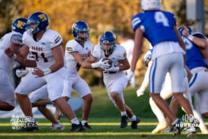 Wahoo runningback Kip Bringham (32) takes the handoff during a high school football game, Friday, September 5th, 2025, Ashland, Nebraska. Photo by Braden Cochran.