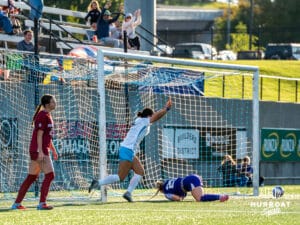 Jalen Chaney celebrates a goal. Creighton women's soccer hosted Arkansas at Morrison Stadium for Socctoberfest on September 5th, 2025.