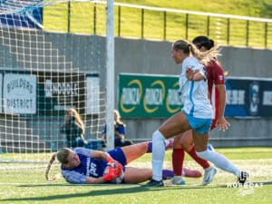 Addie Wilkie comes close to scoring a goal. Creighton women's soccer hosted Arkansas at Morrison Stadium for Socctoberfest on September 5th, 2025.