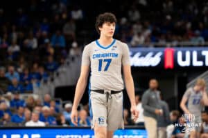Creighton Bluejay Kerem Konan (#17) checks into the game during an exhibition against Colorado State on Saturday, October 25, 2025, in Omaha, Nebraska. Photo by Brandon Tiedemann.