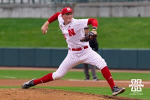 Husker pitcher Carter Kelley (30) pitches the ball during the red/white scrimmage on Tuesday, October 14th, 2025, Lincoln, Nebraska. Photo by Braden Cochran.
