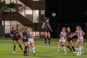 Omaha Maverick Payten Ivins (19) shoots the ball during a match against South Dakota on Thursday, October 23, 2025, in Omaha, Nebraska. Photo by Brandon Tiedemann.