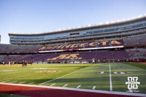 Minnesota's stadium and pressbox with fans just starting to enter the stadium before the college football game between Nebraska and Minnesota on Friday, October 17, 2025, in St. Paul, Minnesota. Photo by John S. Peterson.
