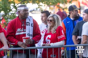 Nebraska Cornhusker wide receiver Dane Key's parents waiting for the team buses to arrive before the college football game against the Minnesota Golden Gophers on Friday, October 17, 2025, in Minneapolis, Minnesota. Photo by John S. Peterson.
