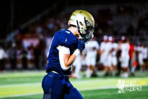 Elkhorn South's Bennet Gillman (3) is going in the game on offense during a high school football game VS Westside on Friday, October 10, 2025, in Omaha, Nebraska. Photo By Jack R. Stephens.