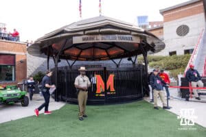 Maryland Terrapins tunnel enterance is in the shape of a turtle shell during a college football game against the Nebraska Cornhuskers on Saturday, October 11, 2025, in College Park, MD. Photo by John S. Peterson.