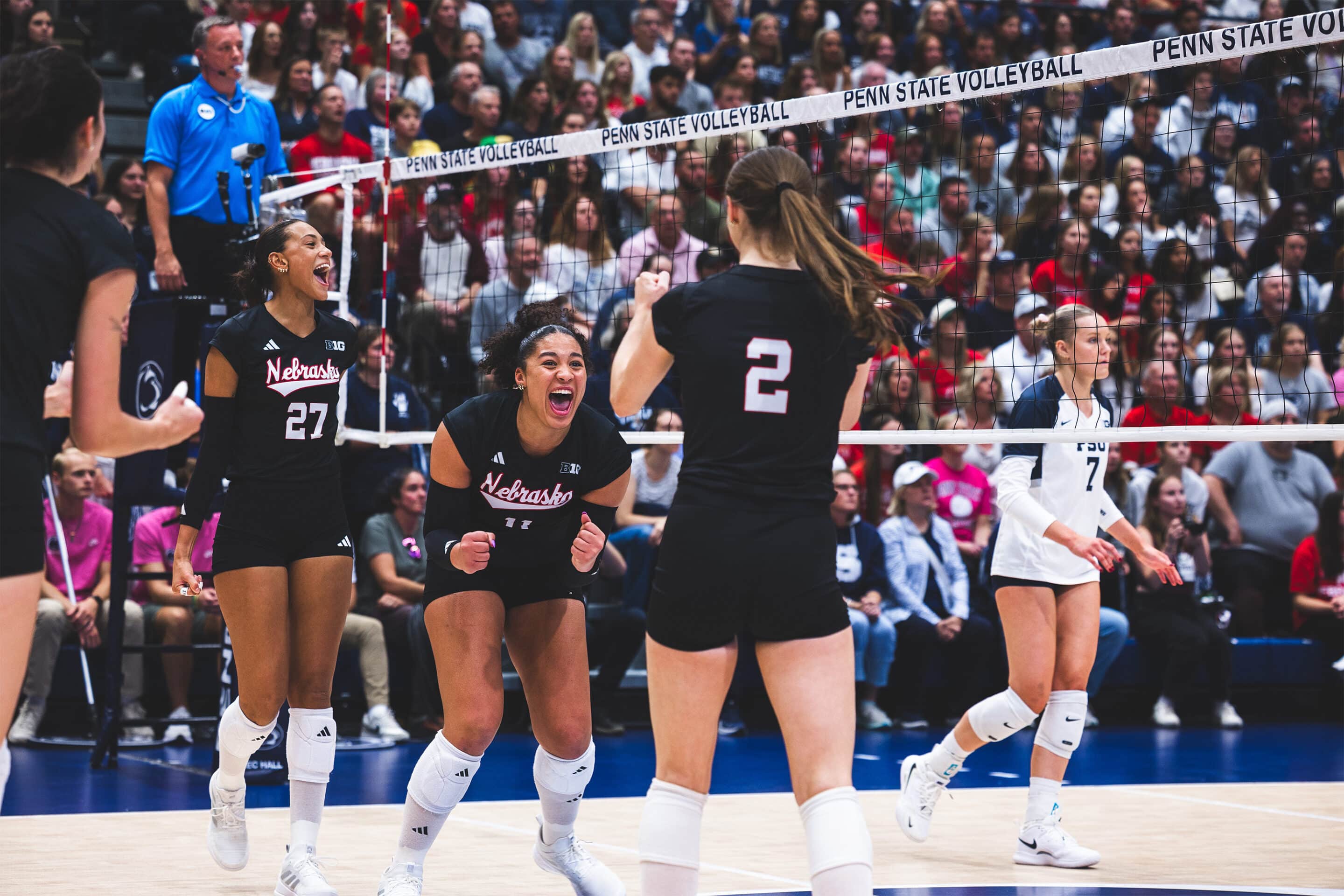 No. 1 Nebraska Volleyball Avenges 2024 Losses With Dominant Sweep at No. 16 Penn State