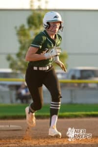 A Lincoln Southwest base runner makes her way to 3rd base during a High School Volleyball game, Thursday, October 2nd, 2025, Lincoln, Nebraska. Photo by Braden Cochran.