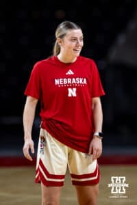 Nebraska Cornhusker Allison Weidner (3) watches during practice on Thursday, October 2, 2025, in Lincoln, Nebraska. Photo by John S. Peterson.