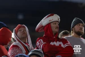 Nebraska Cornhusker fans watching the action on the field against the Penn State Nittany Lions during a college football game on Saturday, Nov. 22, 2025, in State College, PA. Photo by John S. Peterson.