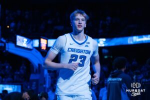 Creighton Bluejay Jackson McAndrew (#23) gets introduced during a basketball game against South Dakota on Wednesday, November 5, 2025, in Omaha, Nebraska. Photo by Brandon Tiedemann.