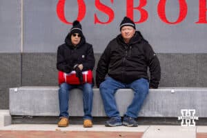 Nebraska Cornhusker waitng to enter Memorial Stadium before the college football game against the Southern California Trojans on Saturday, November 1, 2025, in Lincoln, Nebraska. Photo by John S. Peterson.