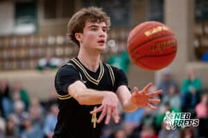 Lincoln Southeast's Gavin Kubik (4) passes the ball to a teammate against Lincoln Southwest during a high school basketball game, Thursday, Jan. 29, 2026, Lincoln, Nebraska. Photo by Braden Cochran.