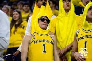Michigan Wolverines fan wearing a banana costume against the Nebraska Cornhuskers during a college men’s basketball game Tuesday, Jan. 27, 2026, in Ann Arbor, Michigan. Photo by John S. Peterson.