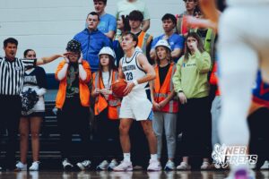 Omaha Concordia’s Cole Cheatham (23) is inbounding the ball during a high school basketball game against Gross Catholic on January 13, 2026 in Omaha, Nebraska. Photo By Jack Stephens.
