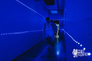 Omaha Concordia’s Drew Kulus (4) is leading the tunnel walk before a high school basketball game against Gross Catholic on January 13, 2026 in Omaha, Nebraska. Photo By Jack Stephens.