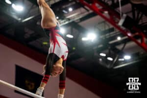 Nebraska Cornhusker Isabel Sikon moves through her routine during the Ameritas Master’s Classic women's gymnastic meet on Saturday, Jan. 10, 2026, in Lincoln, Nebraska. Photo by Braden Cochran.