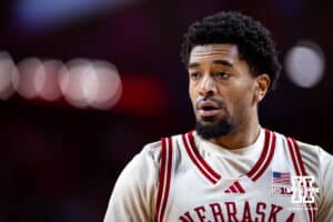 Nebraska Cornhusker guard Jamarques Lawrence (10) during a college basketball game on Friday, Jan. 2, 2026, in Lincoln, Nebraska. Photo by John S. Peterson.