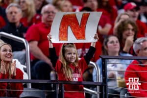 Nebraska Cornhuskers fans holds up a sign during the Las Vegas Bowl game against the Utah Utes on Wednesday, Dec. 31, 2025, in Las Vegas, NV. Photo by John S. Peterson.