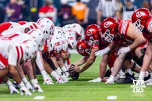Nebraska Cornhuskers lined up against the Utah Utes for an extra point attempt in the third quarter during the Las Vegas Bowl game on Wednesday, Dec. 31, 2025, in Las Vegas, NV. Photo by John S. Peterson.