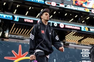 Nebraska Cornhusker wide receiver Dane Key (6) arrives at the stadium to take on the Utah Utes during the Las Vegas Bowl game on Wednesday, Dec. 31, 2025, in Las Vegas, NV. Photo by John S. Peterson.