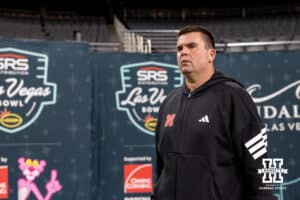 Nebraska Cornhuskers new offensive line coach Geep Wade arrives at the stadium to take on the Utah Utes during the Las Vegas Bowl game on Wednesday, Dec. 31, 2025, in Las Vegas, NV. Photo by John S. Peterson.